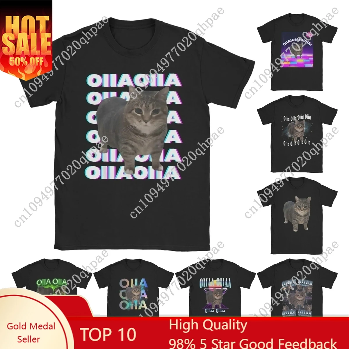 

OIIA OIIA Spinning Cat Meme Glitch Disco Men's T Shirt Funny Trendy Tees Short Sleeve Round Collar T-Shirt Cotton Gift Clothing