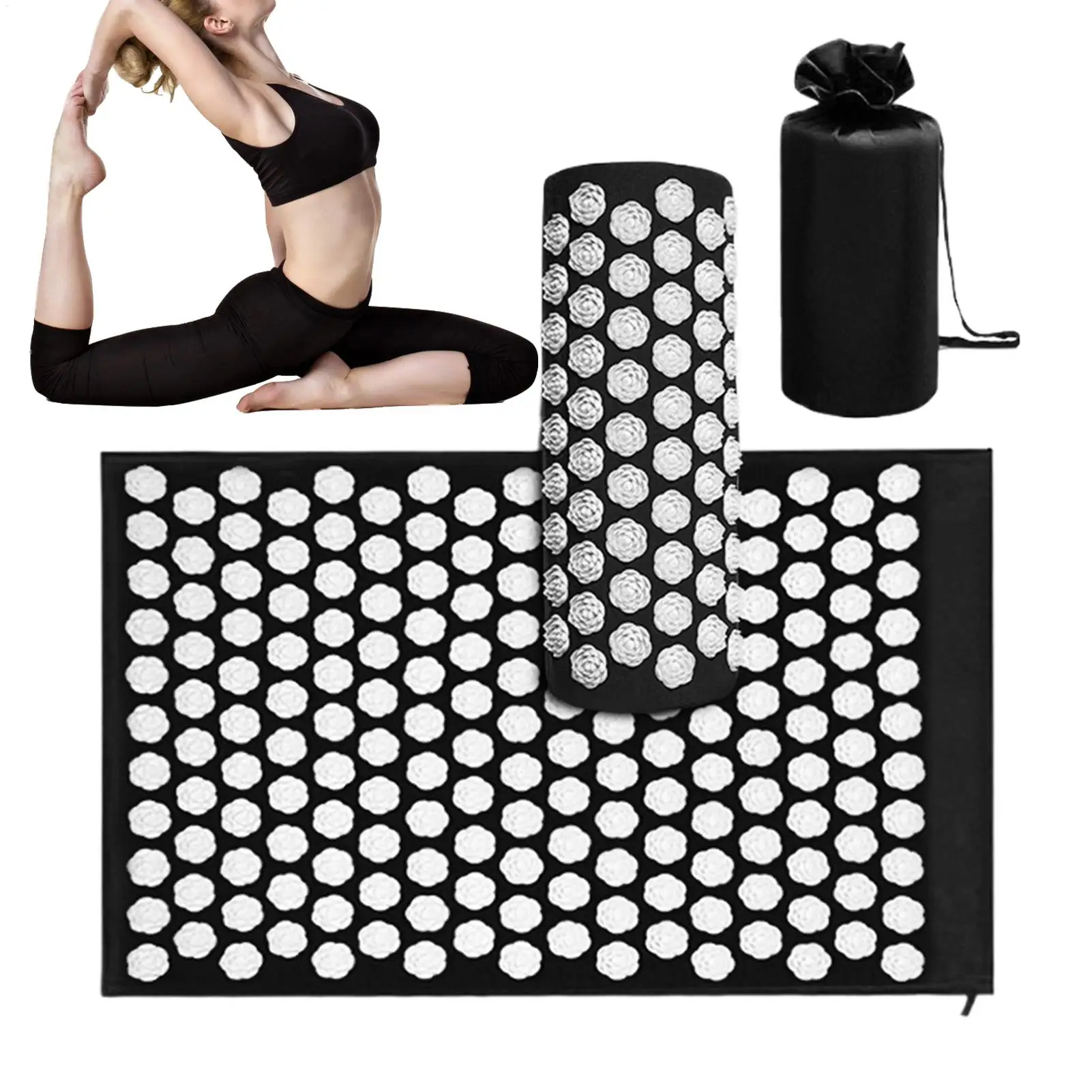 

Массажный коврик для кровати, шеи, талии, массажер, нескользящая основа, текстура розы, массажный коврик для спины для йоги, снятия стресса на растяжение