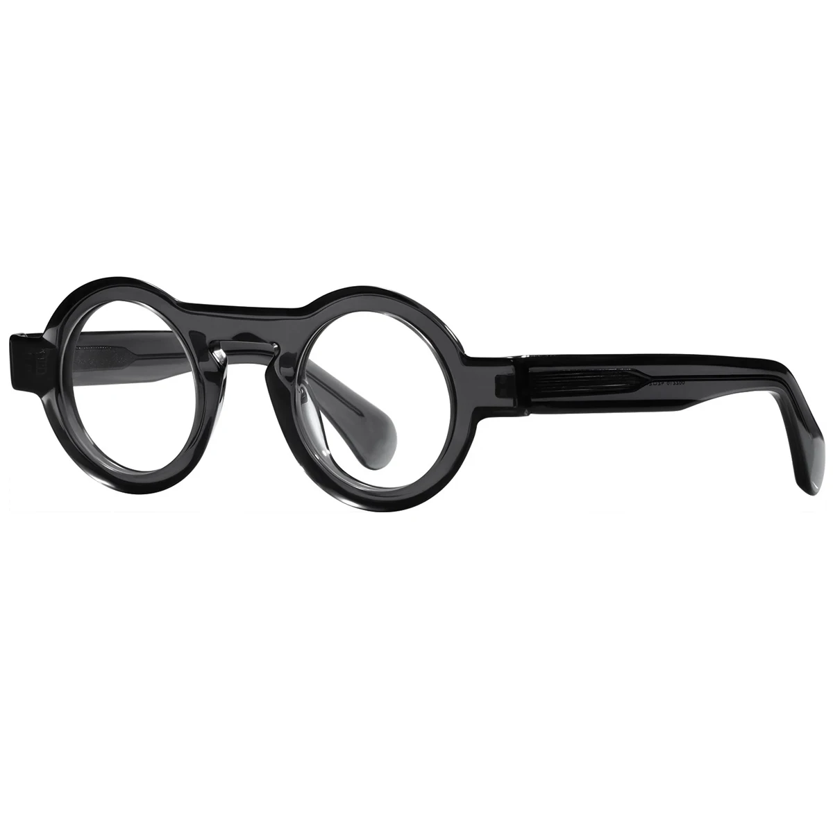 FYTOO Unisex Retro Fashion Gray Round Acetate Glasses, Face-Flattering, Ideal for Daily Outfits, Great Holiday/Birthday Surprise