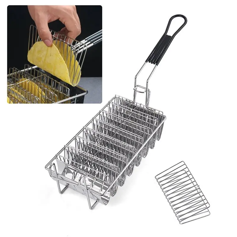 

Корзина для жарки ABJI-Taco, 8 корпусов, держатель для фритюрницы, корзины, ручка, инструмент для картофеля фри