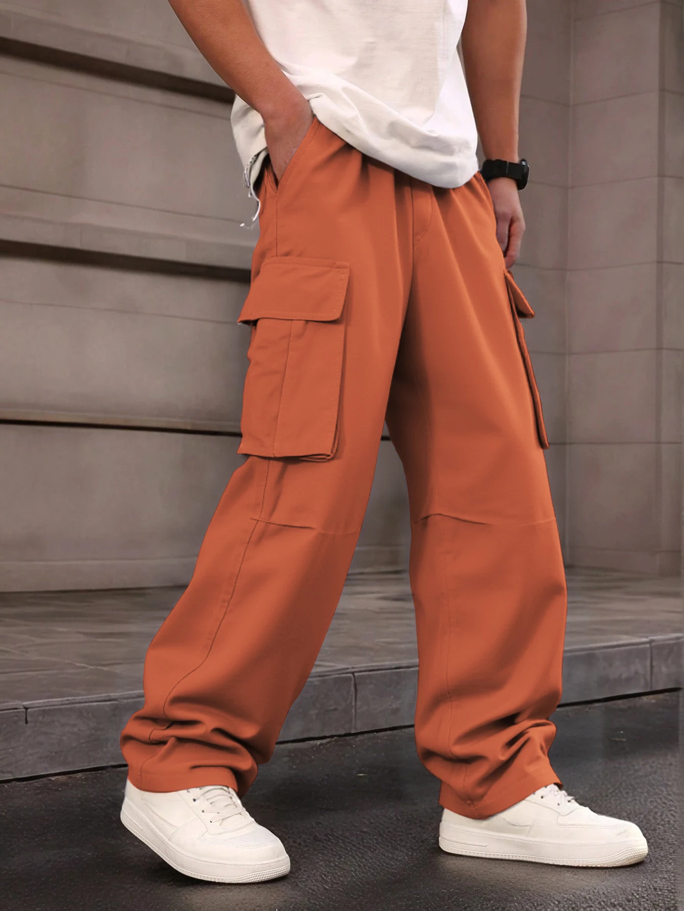 3D Pockets, Street-bombing Workwear, Trendy Functional Lacing, Loose-fitting Casual Pants, Men's Straight-cut Fashion