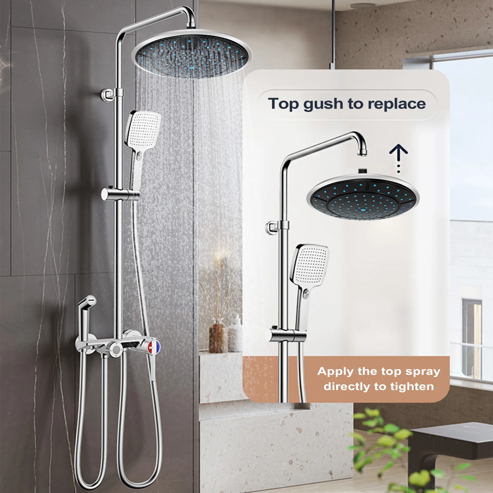 

1Pcs 25Cm Plastic Round Shape Rainfall Powered Shower Room Top Shower Roof Head Nozzle Cabin Accessories A005