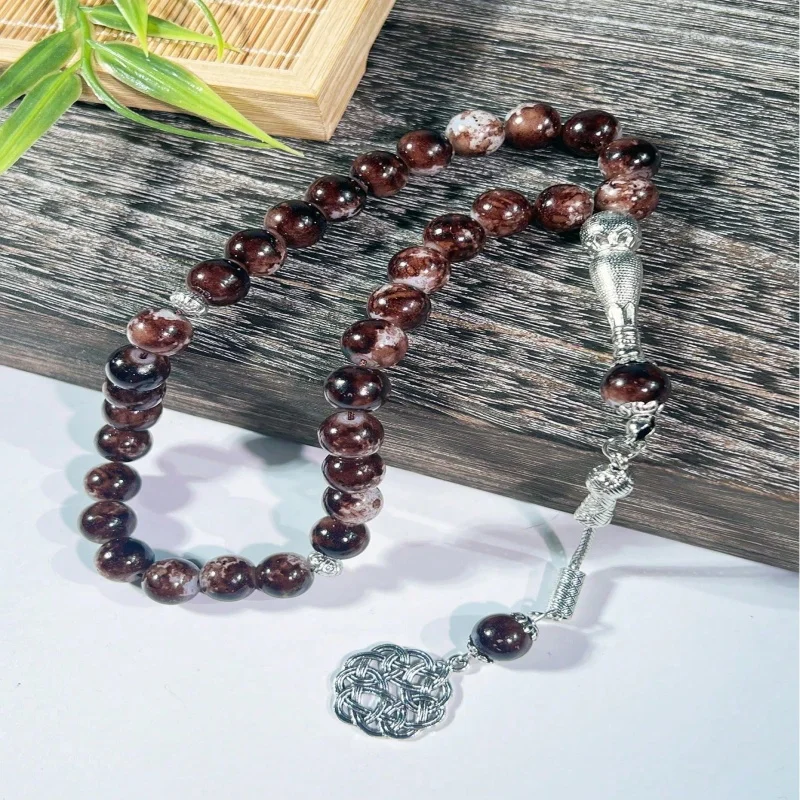 1pc Muslim Single Bead Large Flower Prayer Beads, Islamic Worshiper Rosary Counting Beads, Religious Cultural Prayer Beads view 2
