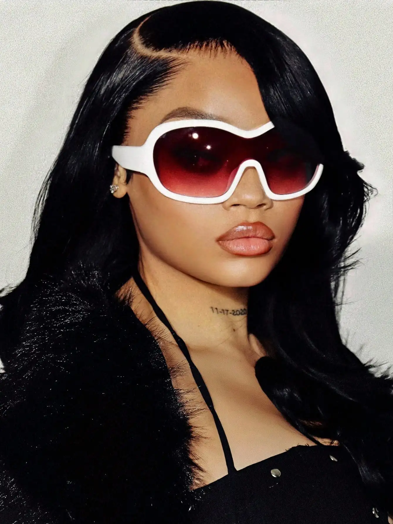 Personalized Oversized Wraparound Face Mask and UV Protection Glasses