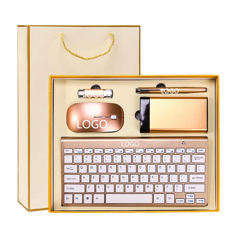 Factory Direct Supply Enterprise Annual Meeting Company High Grade Business Gift Sets Wireless Keyboard Mouse Set Custom Logo