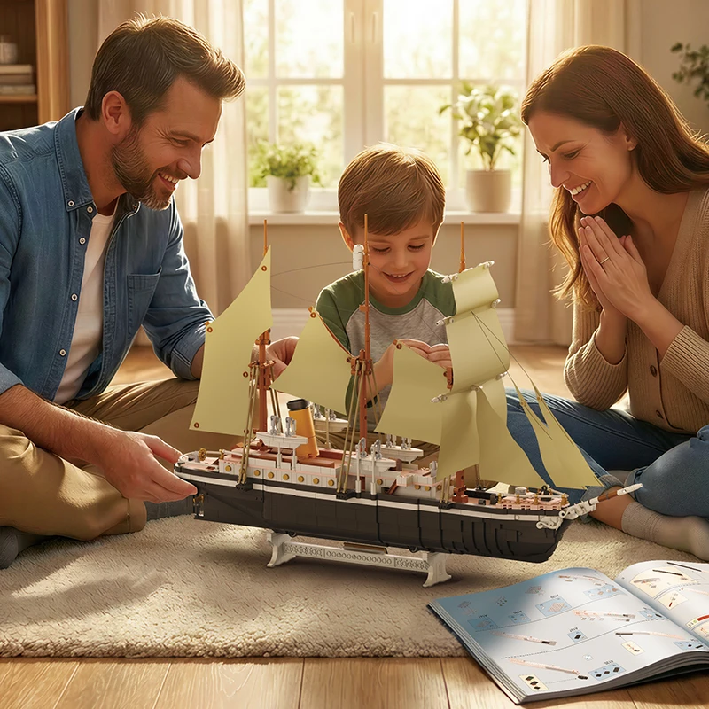 

MOC Endurance Shipwreck Black Pearl Sailor Caribbean Pirate Ship Building Blocks Model Assembly Educational Toys for Gifts