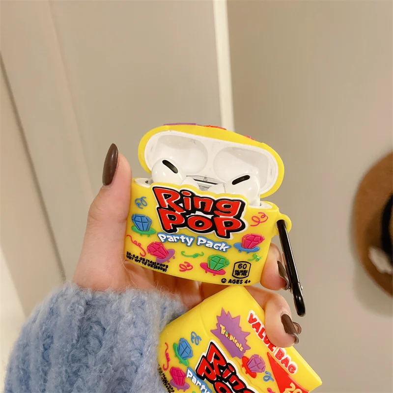 AirPods Pro 2 1 2 3用の3Dダイヤモンドバックパック,シリコンケース,素敵な漫画のデザイン