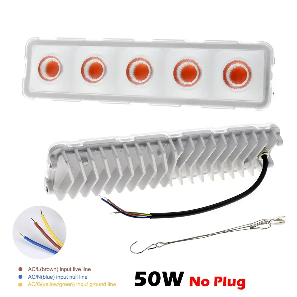 Lampada da coltivazione a LED COB, luce da coltivazione per piante a spettro completo da 50 W, luce di rifugiio senza rumore per piante da interno, semi, ortaggi, fiori