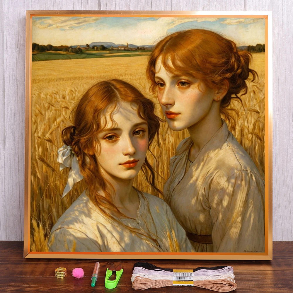

Portrait Girl Printed Canvas Cross-Stitch Embroidery Kit DMC Threads Craft Needlework Handiwork Handmade Gift Counted Wholesale