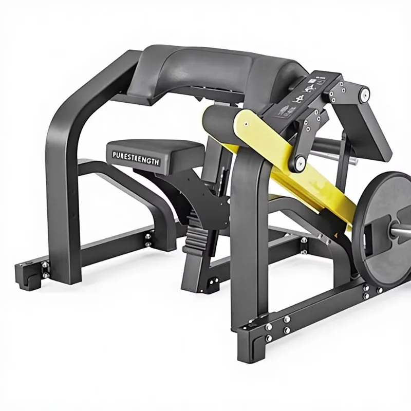 Plate Loaded Bicep Curl Machine Commercial, Seated Preacher Curl Equipment with Adjustable Arm Pad for Gym Strength Training