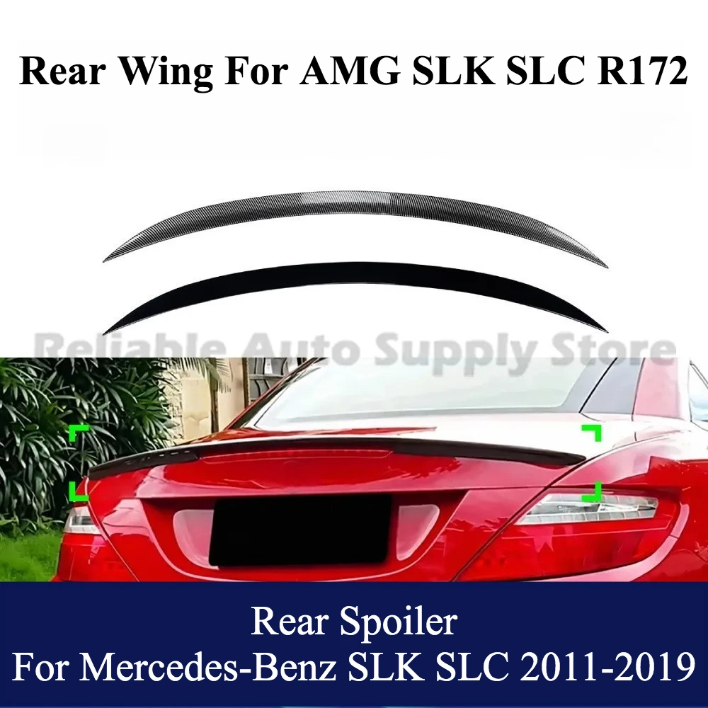 

For Mercedes SLK SLC R172 2011-2019 AMG Rear Spoiler ABS Black Carbon Fiber Pattern Ducktail Lip Diffuser Auto Exterior Parts