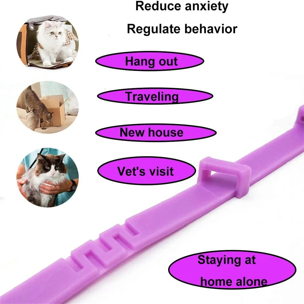 Calming Collar for Dog and Cat Relieve Reduce Anxiety or Stress Pheromones Formula Adjustable Waterproof Pet Lasting Calm Collar