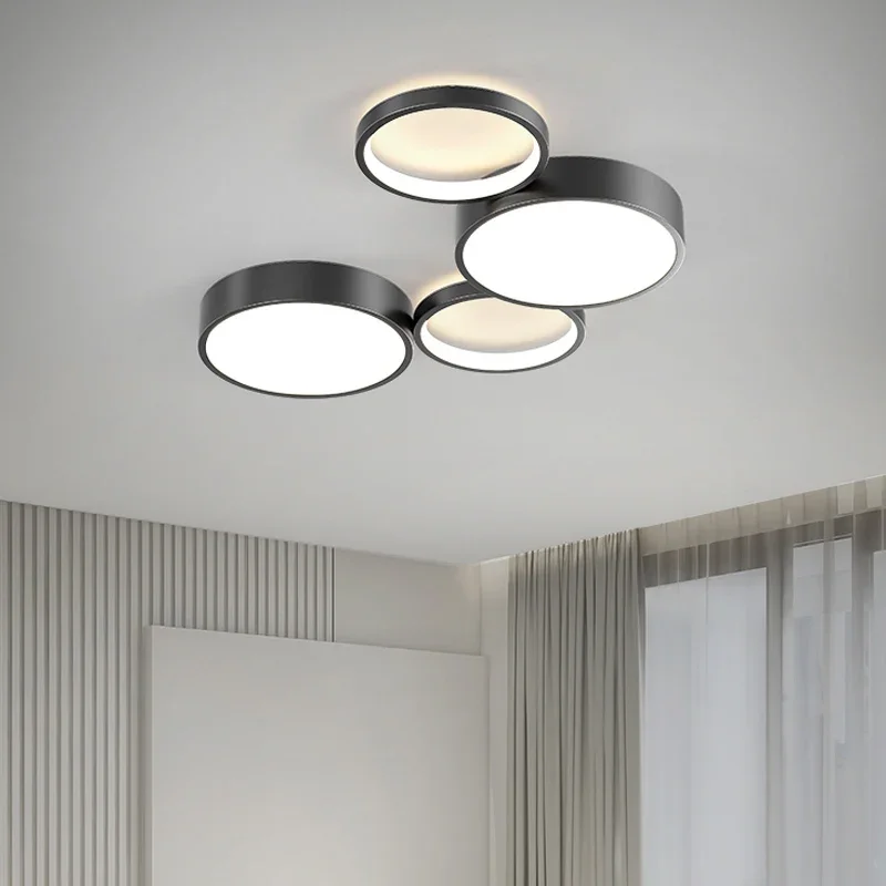 Imagem -05 - Led Minimalista Smart Ceiling Lights Modern Circles Combination Lighting Home Decor Fixtures Living Room And Bedroom