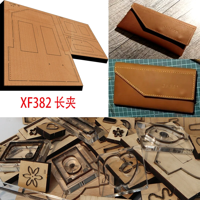 

Long Style Handbag Wallet Leather Craft Punch Hand Tool Cut Knife Mould XF382 New Japan Steel Blade Wooden Die