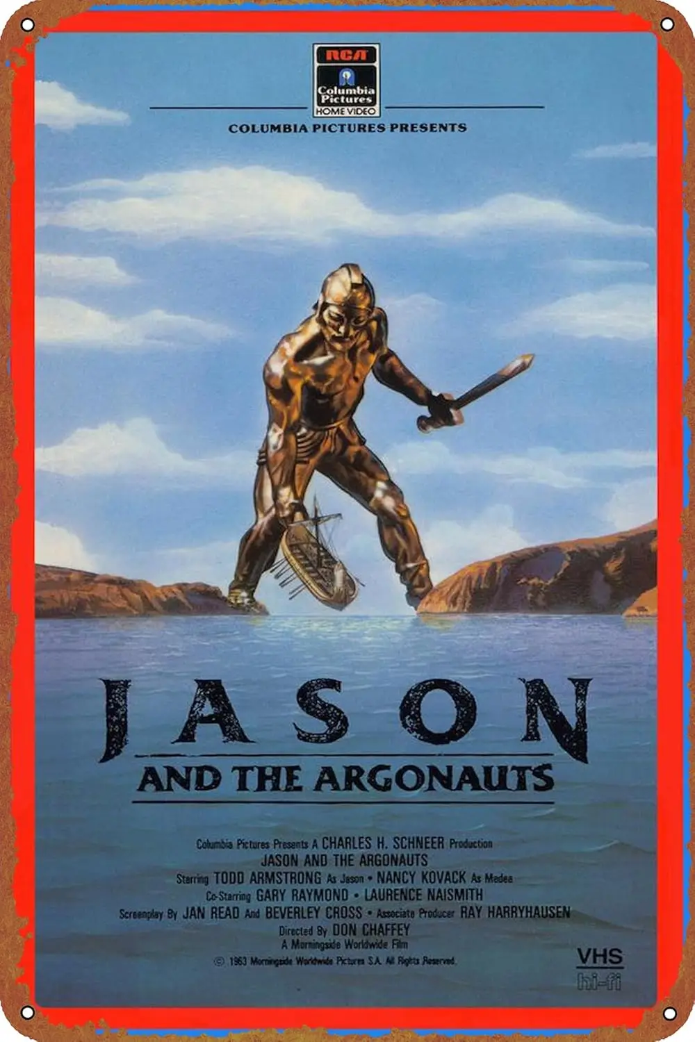 Jason and the Argonauts Movie Poster Retro Vintage Funny Metal tin Sign Outdoor Kitchen Decor Bar Pub Club Cafe Home Indoor Home