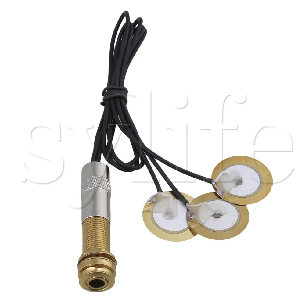 Golden Guitar 3 Sensor Piezo Microphone Pickup Bridge Plate Transducer