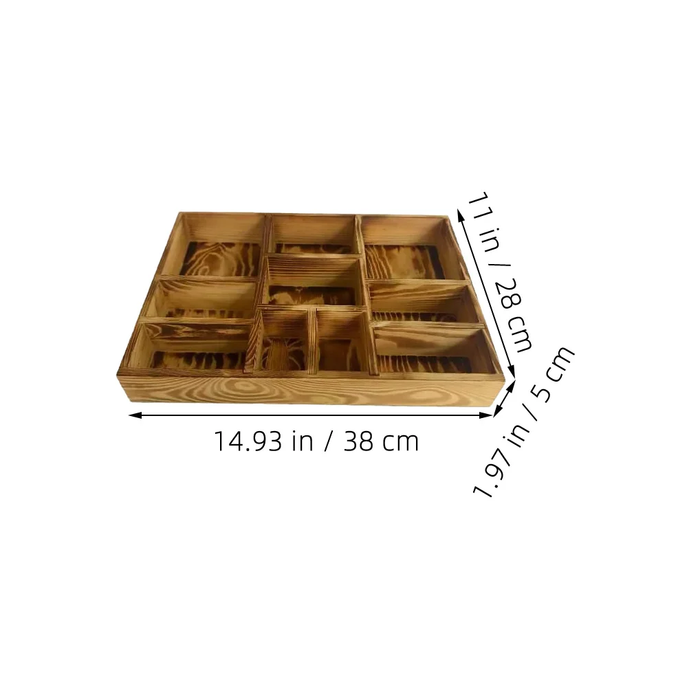 

Wooden Jewelry Display Case Divided Storage Box Portable Organizer for Earrings Rings Necklaces Watches Home Travel Use