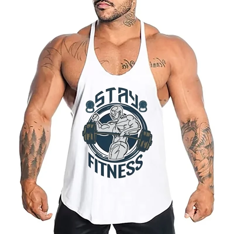 

Gym Stringer Singlet for Men, Fitness Sleeveless Tank, Bodybuilding Vest, Moisture-Wicking Durable Weightlifting Sportswear