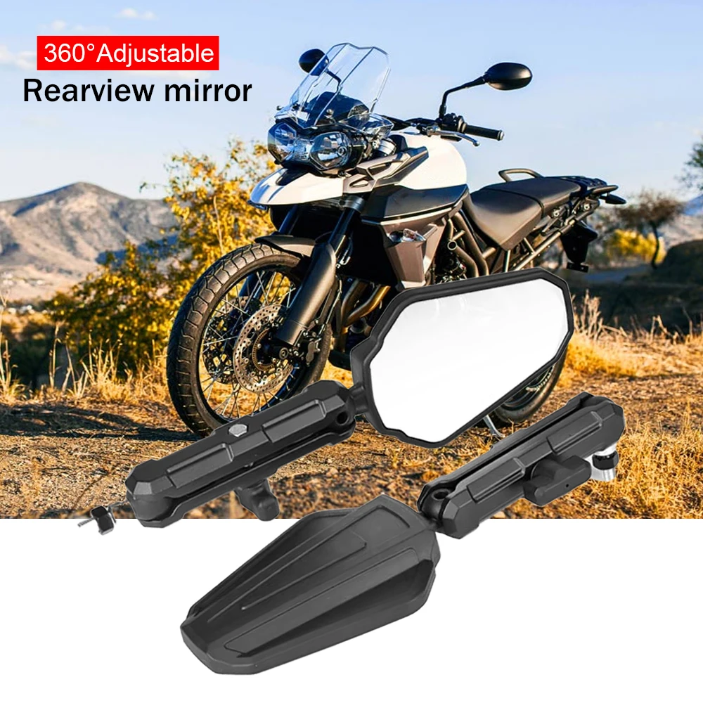 

Motorcycle West Wind Rearview Mirror Foldable Adventure Side Mirrors 360° Rotatable For Tiger800 XC XCX XCA XR XRX XRT