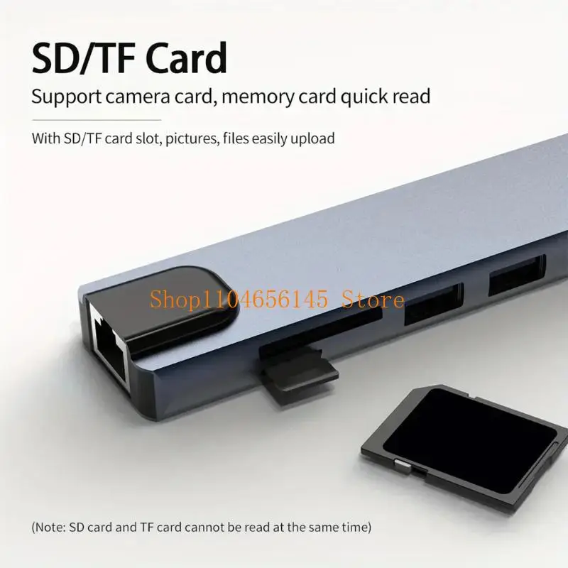 

5asd Small 10in1 USB C Dock 100w Power Delivery Card Reader for Portable Computings