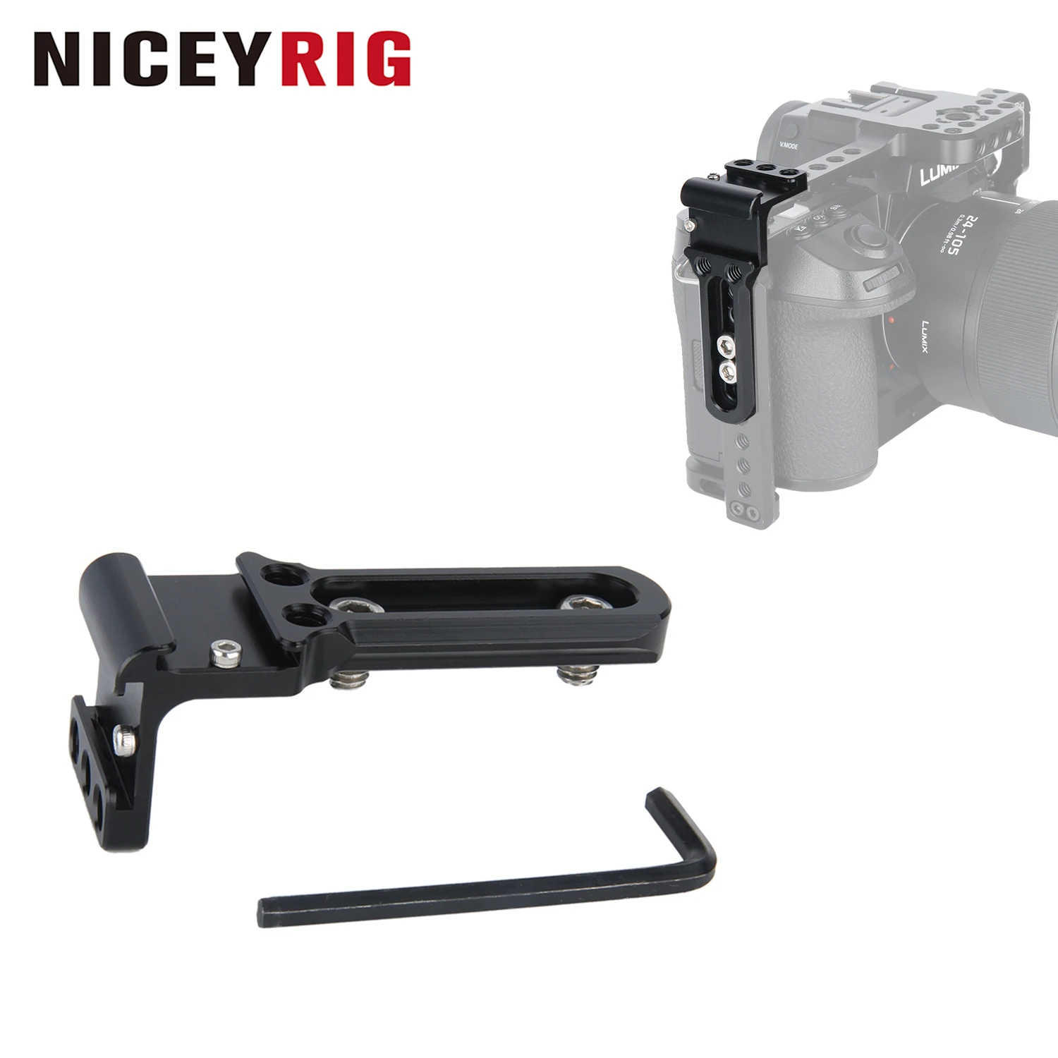 NICEYRIG Soporte de doble montura de zapata fría en ángulo recto, barra de extensión de zapata fría con riel NATO de liberación rápida