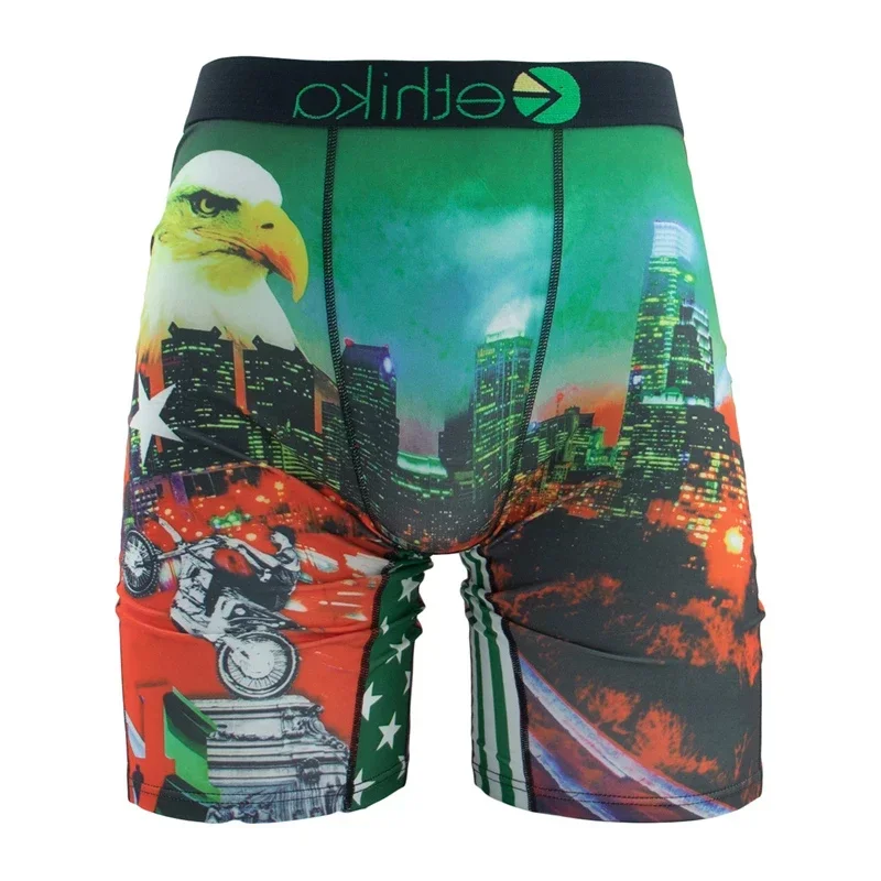 ETHIKA Underwear 1Pcs Men Sexy Printed Boxershorts Breathable Mens Trunks Plus Size S-3XL Man Swimming Underpants Men's Panties image 4