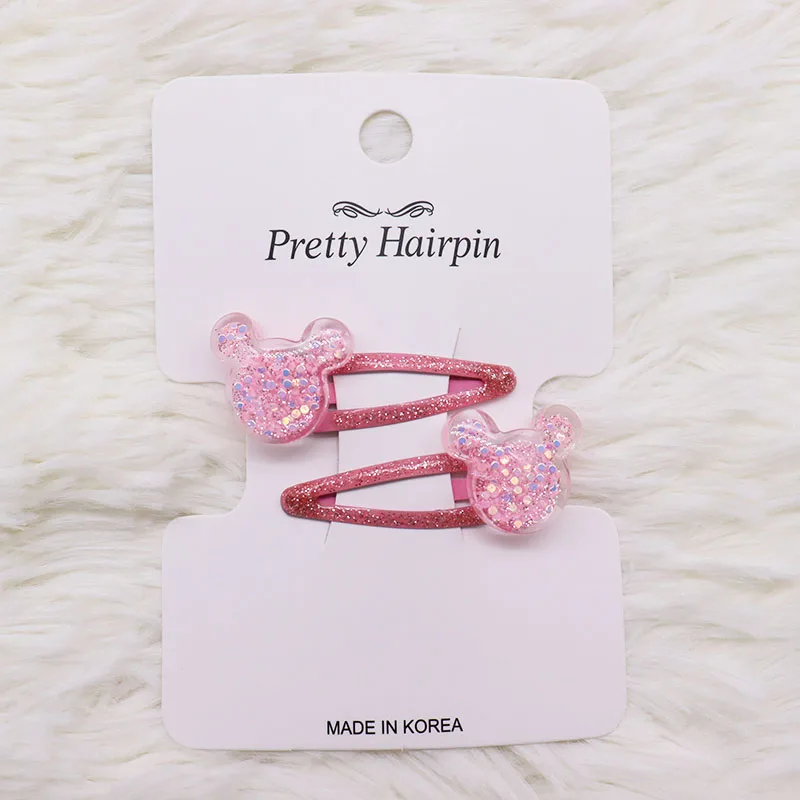 2Pcs/Set Children\'s Fashion Stars Love Transparent Colorful Hairpin New Girls Hairclip Solid Color Kid Cute Hair Accessories