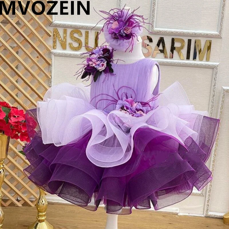 Mvozein Flower Girl Dresses Puffy Girl Wedding Party Dress Cute Baby Girl Dress Princess Dress Child Kid Birthday Dresses