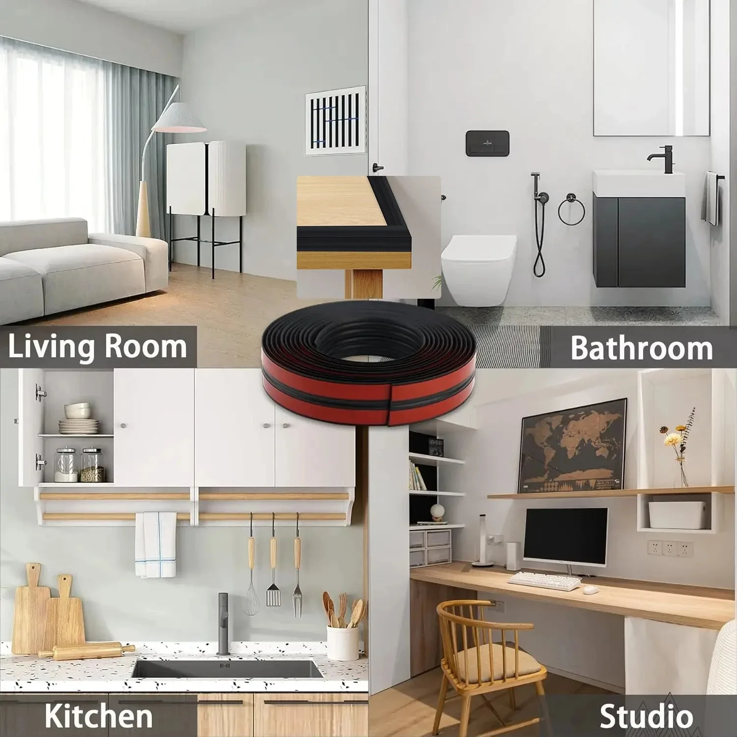 1 قطعة 39.37/78.74 بوصة حامي حافة الحائط ، واقيات الزوايا الداخلية والخارجية ، زخرفة قولبة ذاتية اللصق للطاولة ، إطار الباب #4