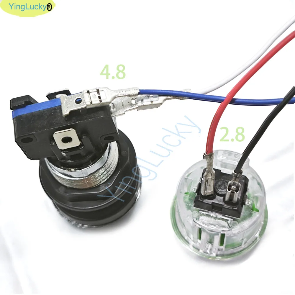 20PCS Sanwa Button Wiring 2.8mm Sanwa OBSF 30mm & 24mm with 2 Pin Plug Cable Joystick / Wires for Arcade Game Machines Accessori