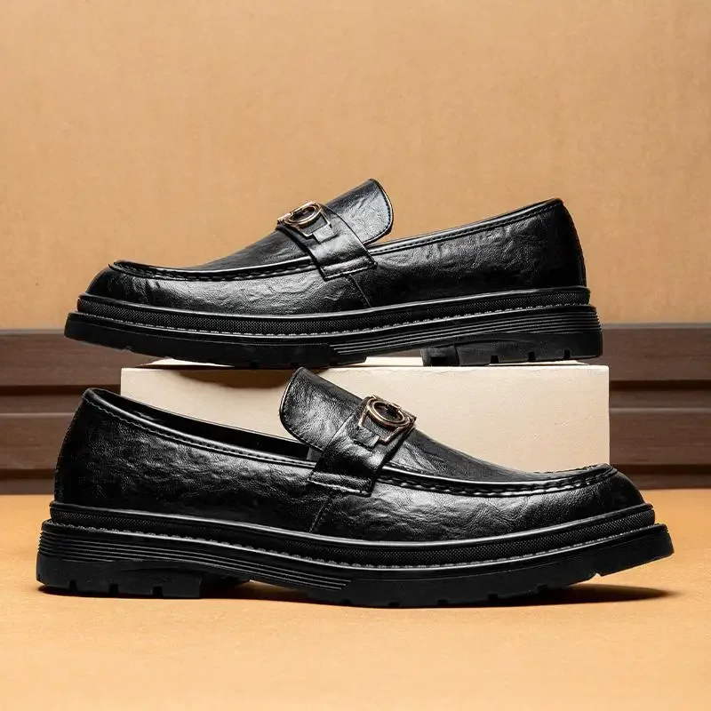 

Men's Shoes Moccasins New Business Retro Boys Black Dress Party Men's Shoes