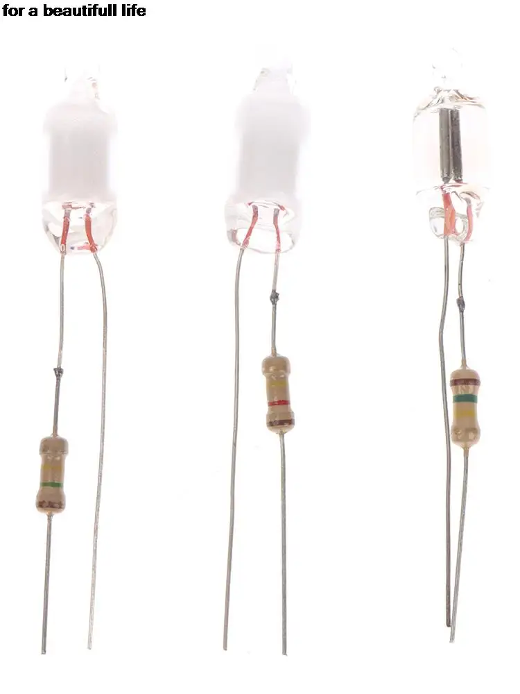 XYWHPGV Lot 50 Ampoules Néon Rouge F5 5x13mm Lumineuses Avec Résistance 100K