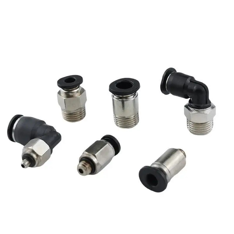 Mini Pneumatic Air Tube 90 Degree Elbow Quick Push In Fitting PL Series Multi Thread Pneumatic Connectors