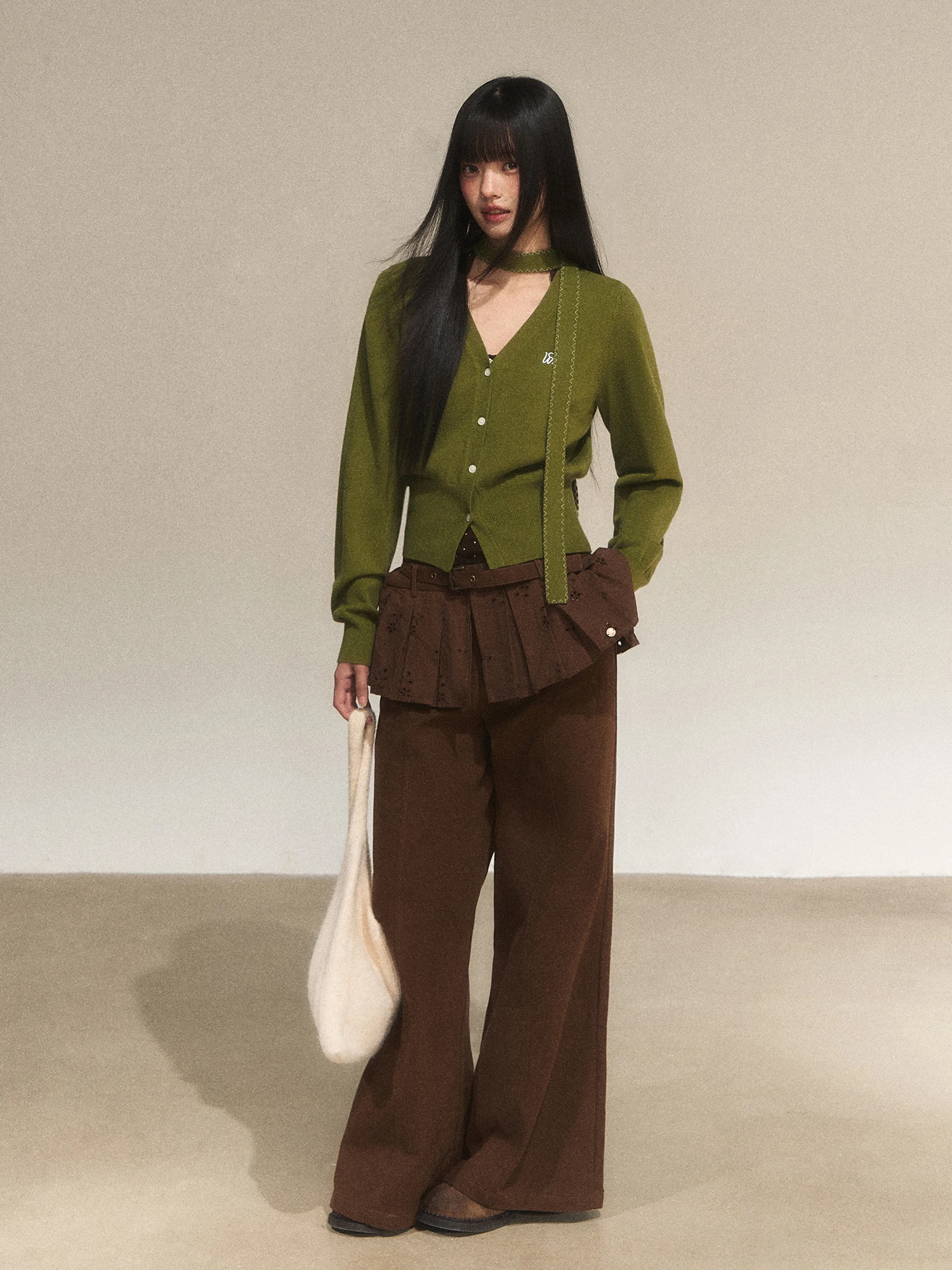 

Вязаный кардиган Wedhub Vintage с V-образным вырезом, женский приталенный топ, осенне-зимний, с длинными рукавами, на пуговицах