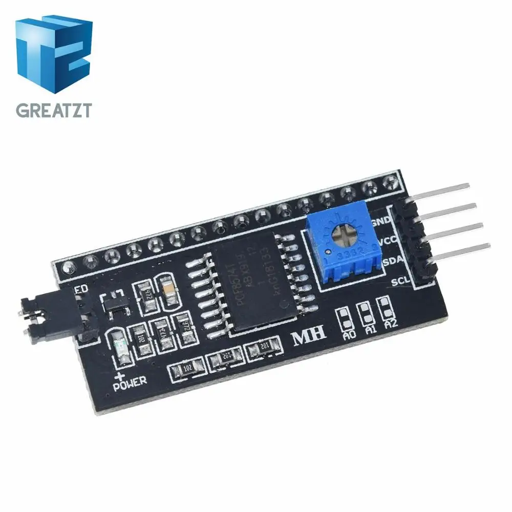 GREATZT  IIC I2C TWI SPI Serial Interface Board Port For Arduino 1602 2004 LCD LCD1602 Adapter Plate LCD Adapter Converter Modul