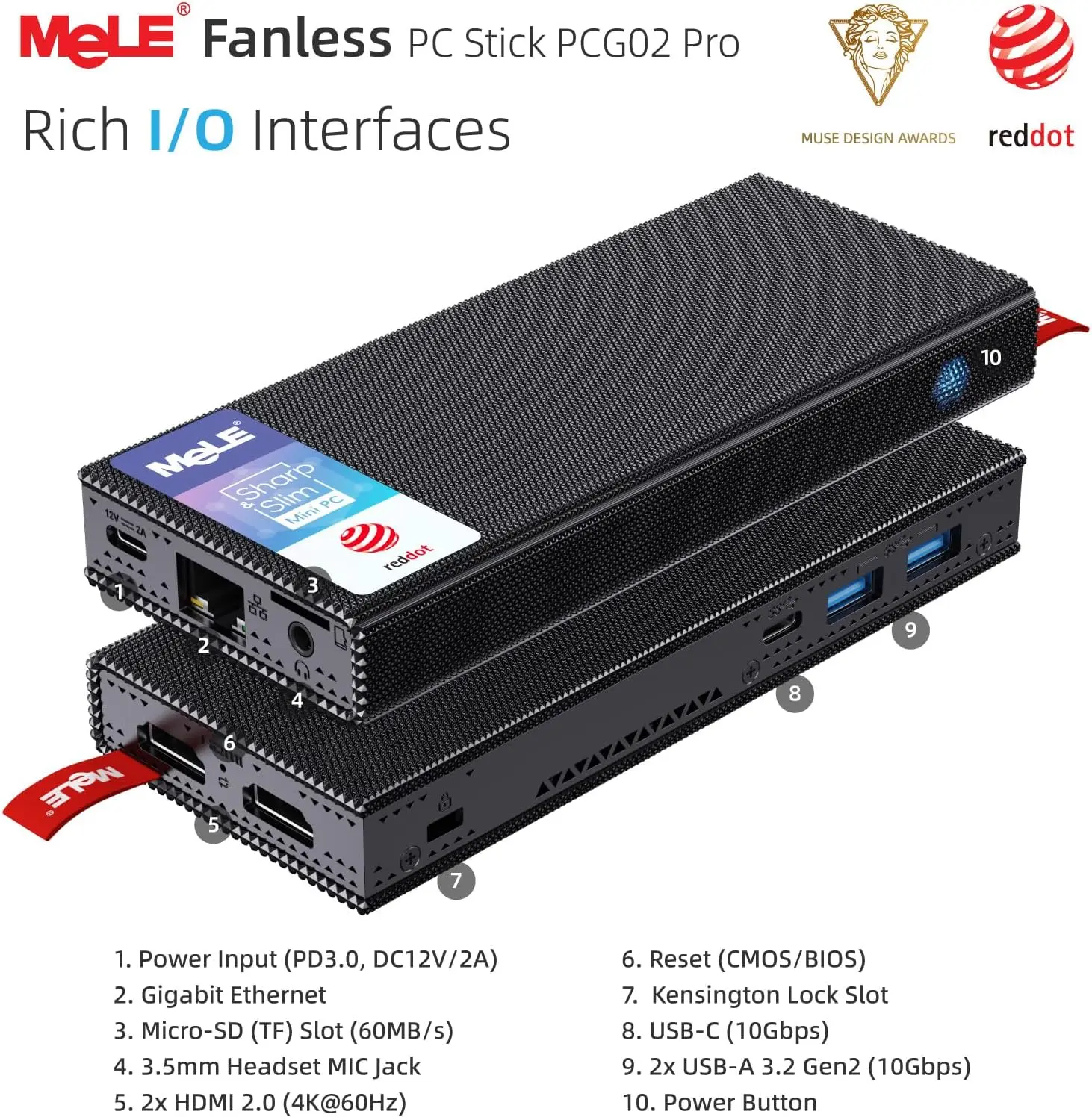 Mele Slim Mini PC Stick Intel N100 N5105 8GB 256GB pulpitu IOT industrialny podwójny ekran wyświetlacz HDMI PXE PXE PCG02