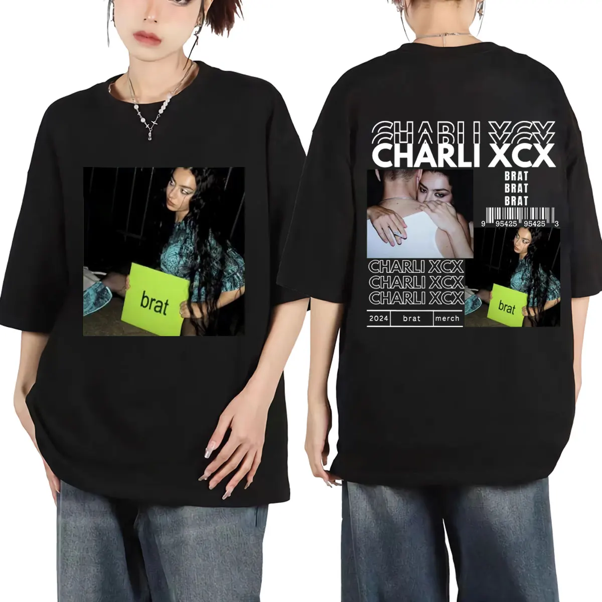 

Pop Singer Charli XCX Brat Album Cover T-Shirt Fashion Hip Hop Short Sleeve T-Shirts Unisex High Quality Pure Cotton T Shirts