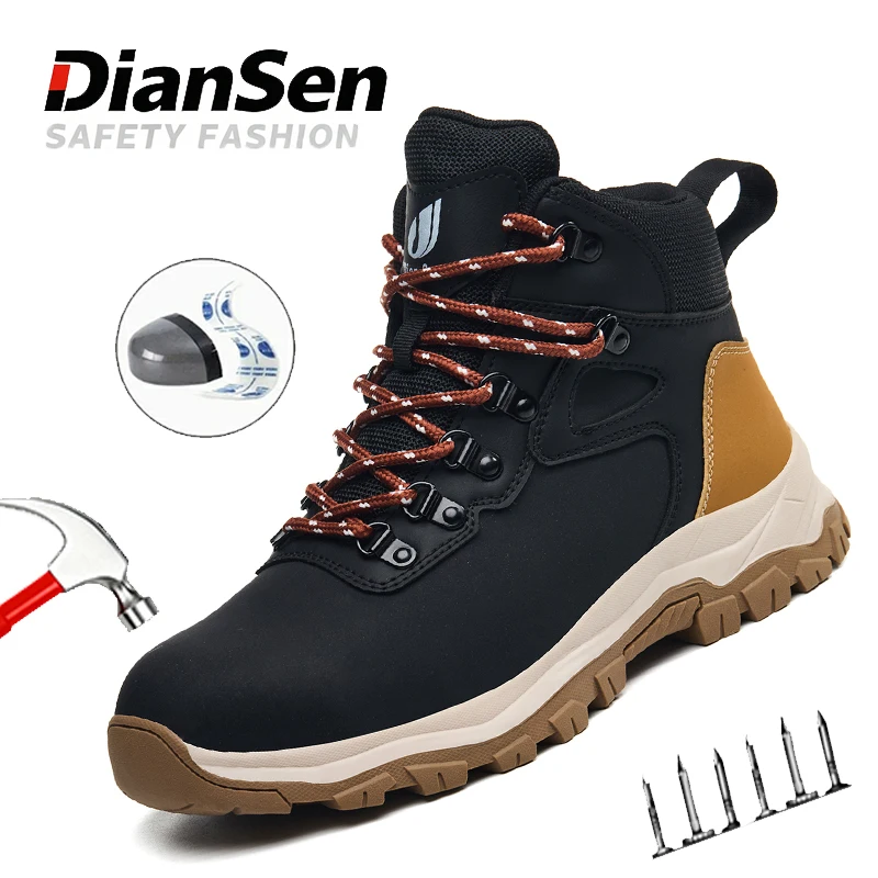 

Men's Safety Shoes Steel Toe Boots Indestructible Anti-smash Sneakers Waterproof Slip Resistant Boots Hiking & Industrial Boots