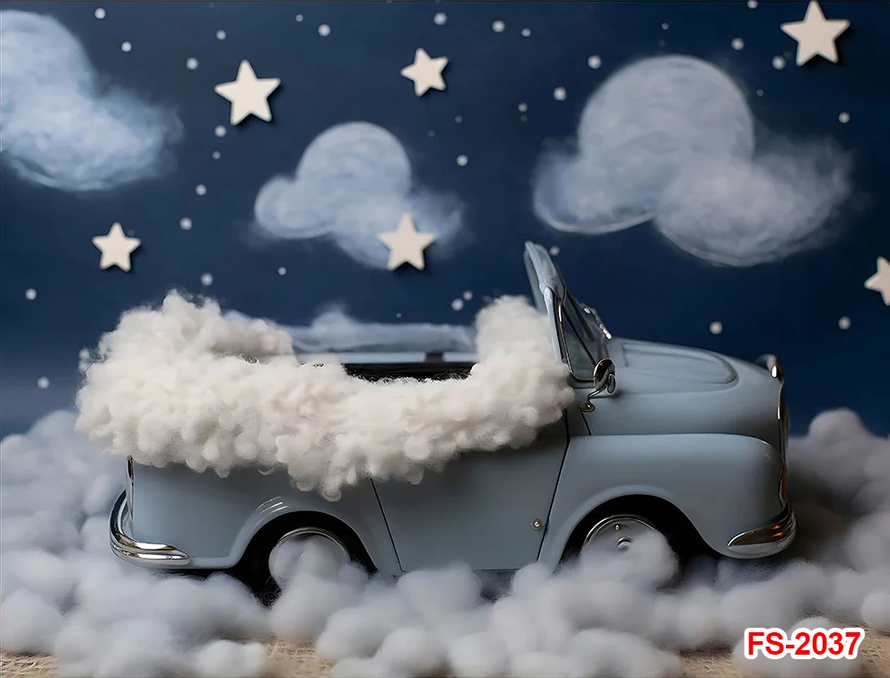 Photography Backdrops Starry Night Stars Car Cloud Backgrounds Birthday Party Bedroom Wall Decoration Baby Shower Kids Portrait