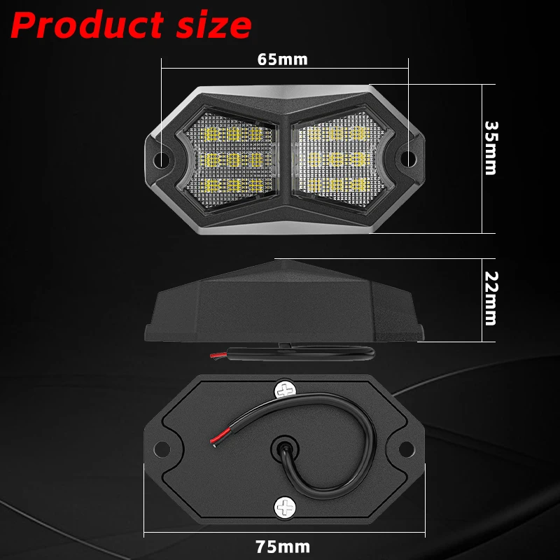 18 LED Rock Lights Car Atmosphere Signal Lamp For Offroad Truck SUV 4x4 ATV UTV Jeep Underbody Underglow Trail Rig Light