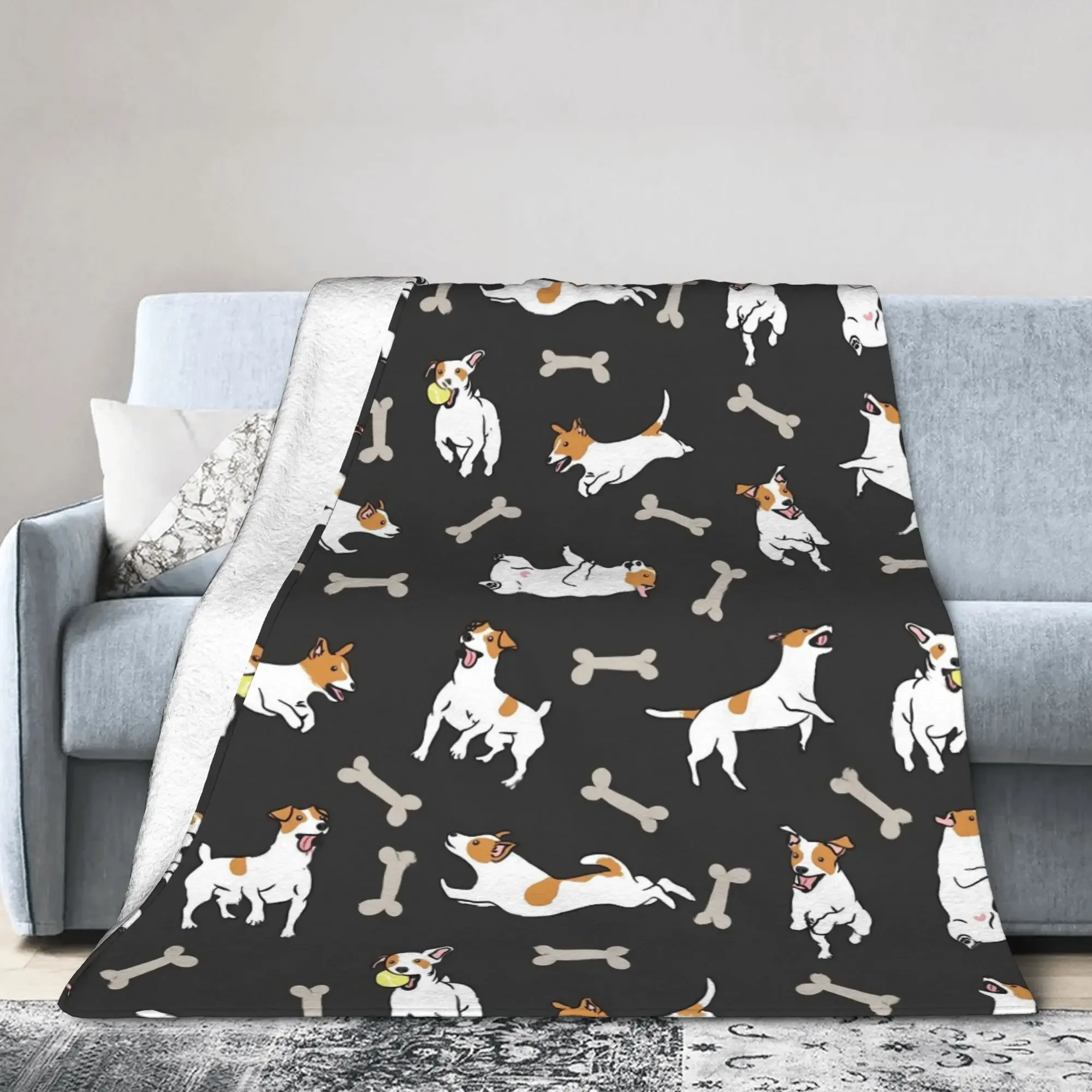 Jack Russell Terrier Dog Cute Animal  Blanket Quality Super Warm  Throw Blanket Winter Travel Couch Bed Fashion Bedspread