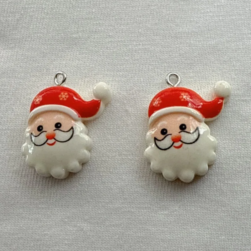 10pcs Christmas Cartoon Series Resin Pendant DIY Jewelry Accessories Jewelry Making Earrings Necklace Keychain view 5