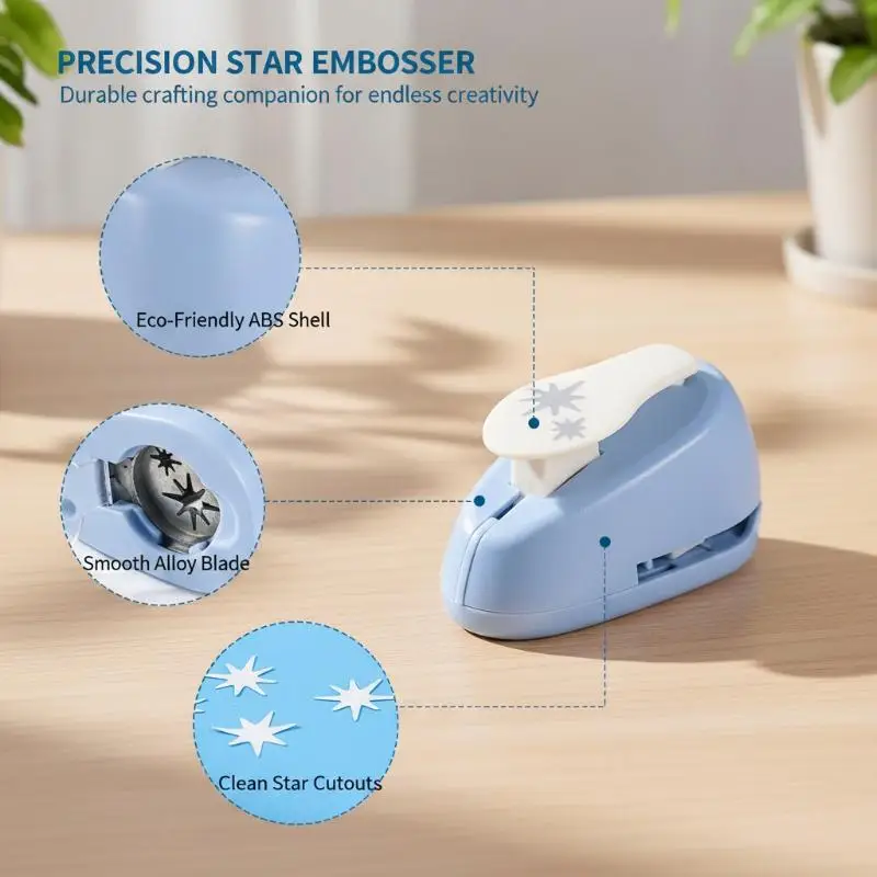 Labor-Saving Paper Embossing Machine Handmade Star Shape Punch Hole Puncher Punching Machine Effortless Paper Cutting Tools