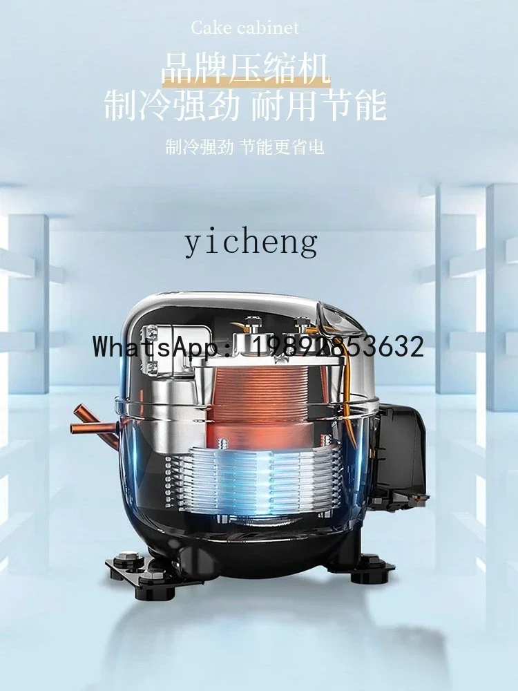 Hotel Buffet Dessert Cake Refrigerated Display Cabinet Front Door Coffee Shop Fruit Fresh Cabinet