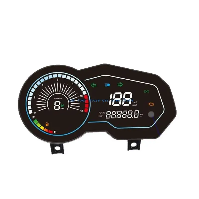 

RXJE Waterproof Motorcycle Dashboard Odometer Speed Cluster Tachometer with Large LCD Digital Screen for ltalika 150sz 170z
