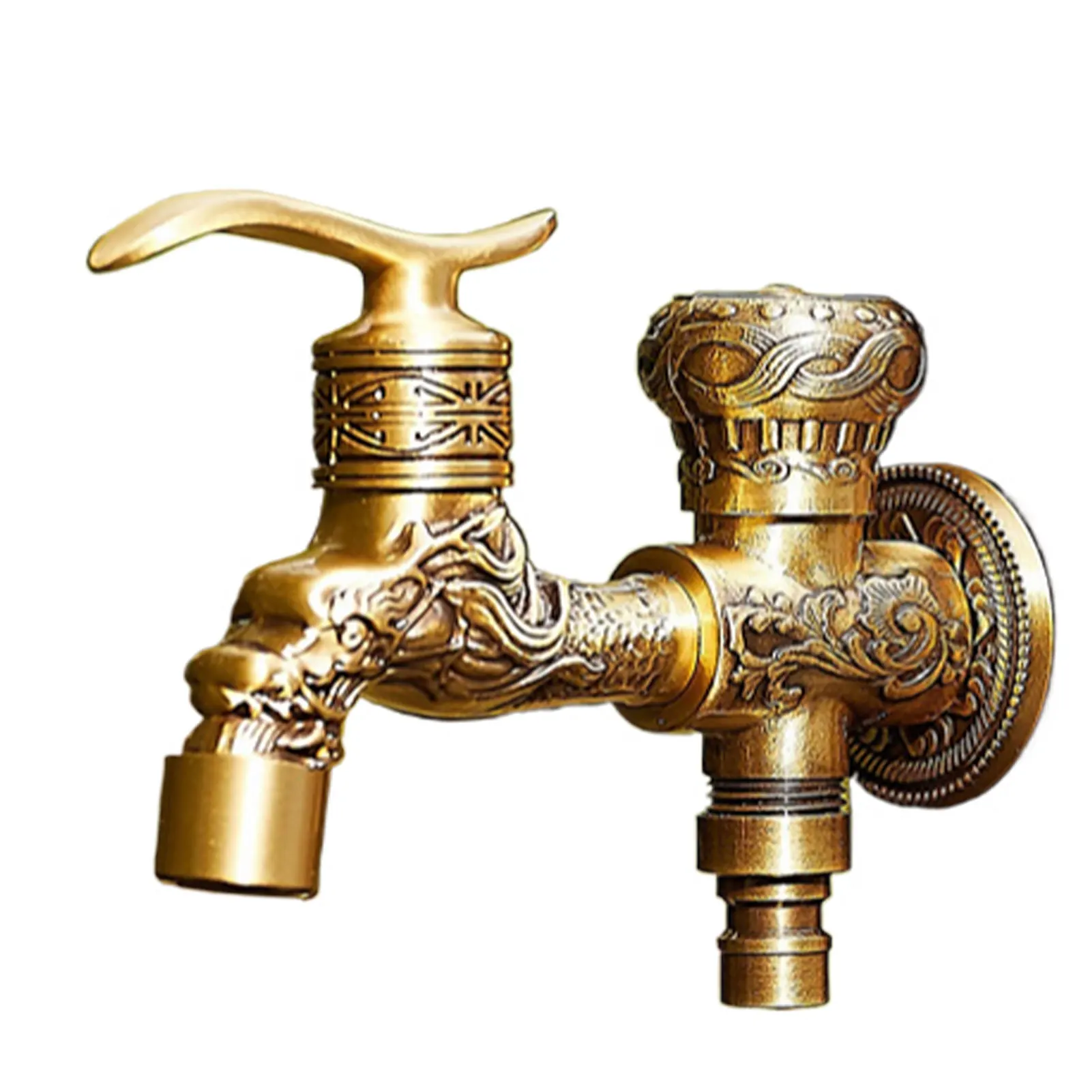 Antique Tap Add Touch Of Vintage Charm To Garden Brass Outdoor Washing Tap Bibcock Machine gold