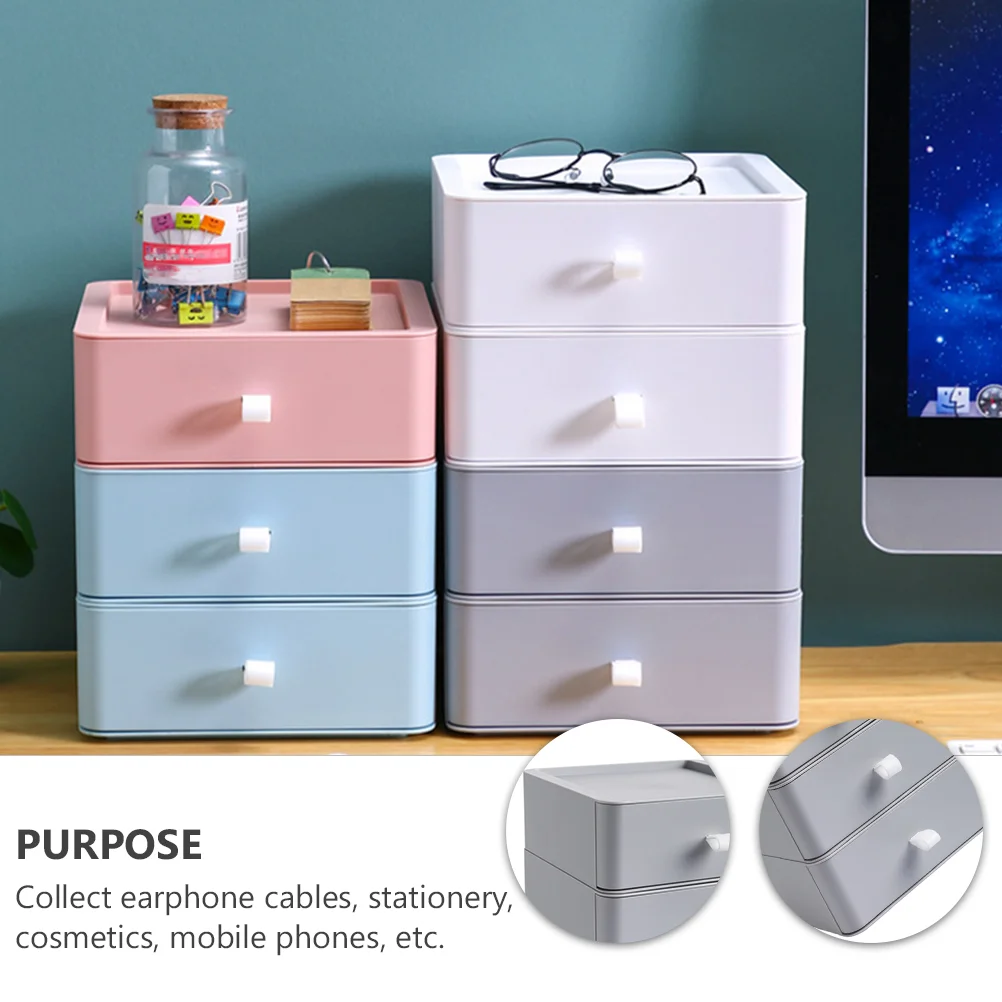 Multi-layer Storage Box Drawer Cabinet Case Desktop Organizer Creative Plastic Student