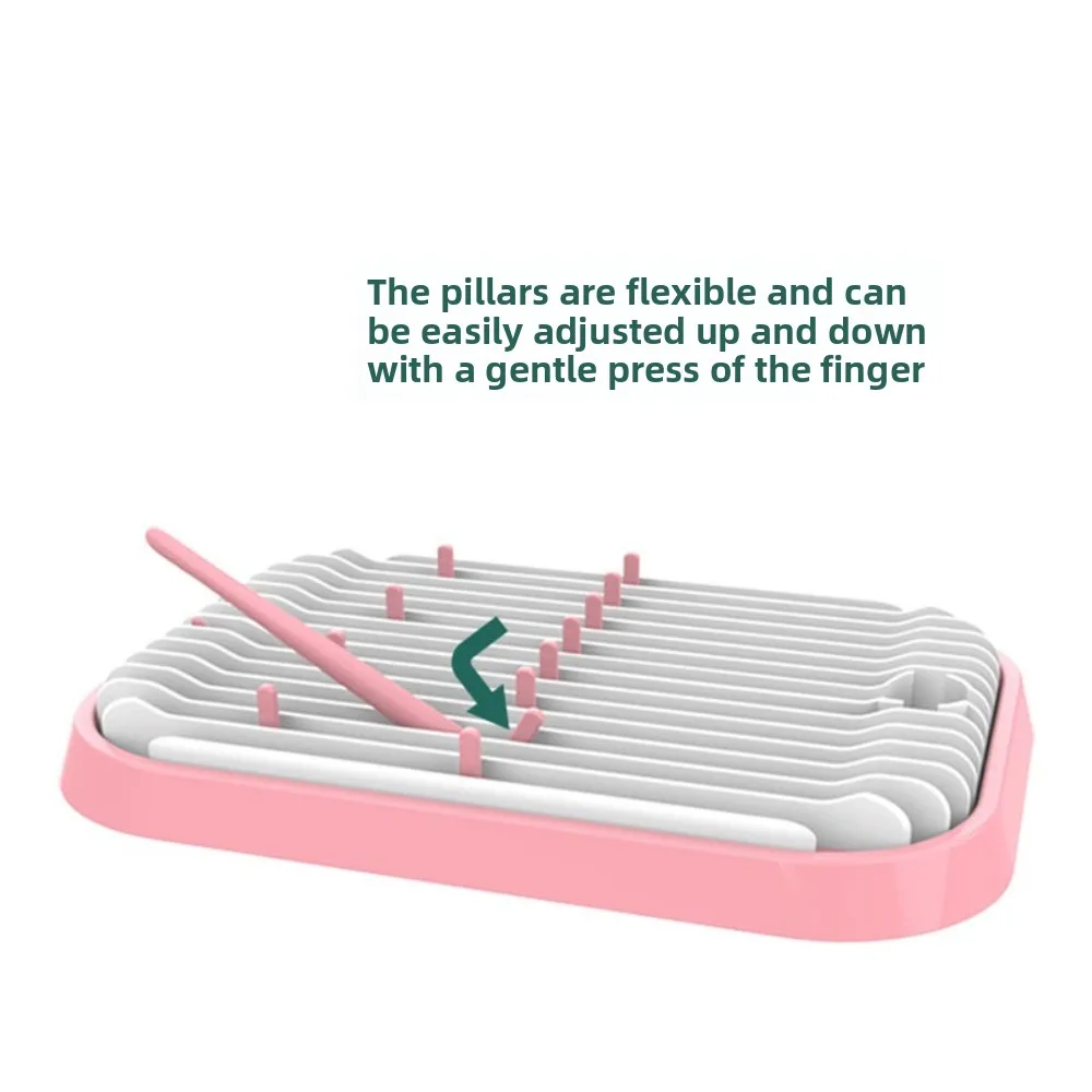 

Foldable Baby Bottle Drying Rack Sturdy Portable Bottle Cleaning Dryer Plastic Detachable Bottle Holder Kitchen Organization