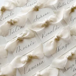 Name Place Cards with Ribbon Personlized Placeholders Wedding Decoration Table Seat Cards Party Accessories Wedding Escort Cards