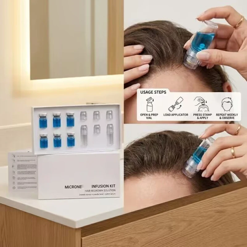 0.25mm Microneedle Hair Regrowth GHK-CU Solution Scalp Nourishing Serum For Hair Health Maintenance Head Use Scalp Care Kit
